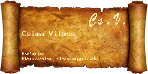 Csima Vilmos névjegykártya
